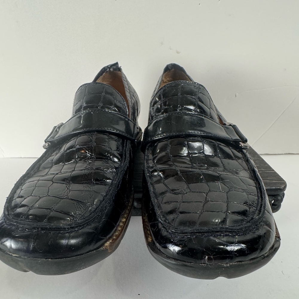 Helle Comfort Remu’s Black Croc Embossed Comfort Loafers Women’s 8.5 - Picture 6 of 9